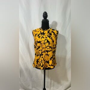 H&M Yellow and Black Floral Blouse